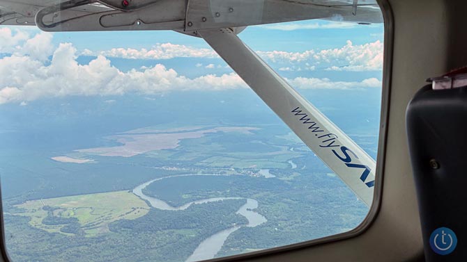 Picture taken out the window of the plane on the approach to our destintion in Costa Rica